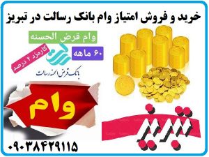 خرید و فروش امتیاز وام بانک رسالت در تبریز